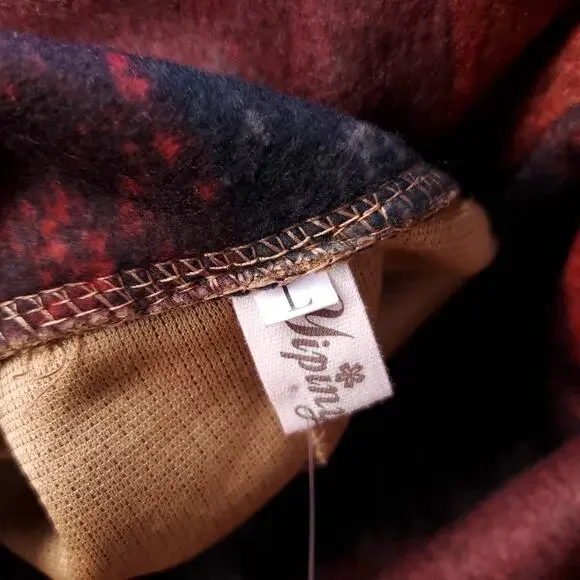 Yipinyichu Cowl Neck Dress Women Size L Multicolor Plaid Pockets Turtleneck - Picture 7 of 9